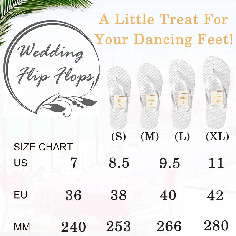 Wedding Flip Flops for Guests Bulk Hotel Spa Wedding Sandals - Slippers With Size Favors - Wedding Favors for Guests