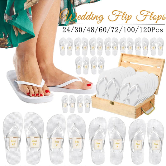 Wedding Flip Flops for Guests Bulk Hotel Spa Wedding Sandals - Slippers With Size Favors - Wedding Favors for Guests