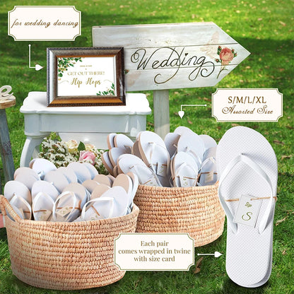 Wedding Flip Flops for Guests Bulk Hotel Spa Wedding Sandals - Slippers With Size Favors - Wedding Favors for Guests