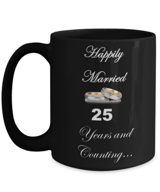 Happily Married Years and Counting Mug with Free Personalization